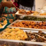 buffet food at party