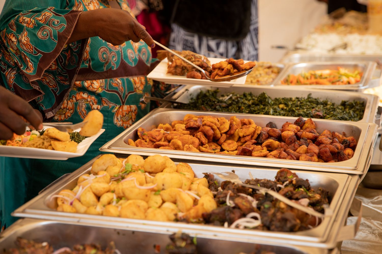 buffet food at party